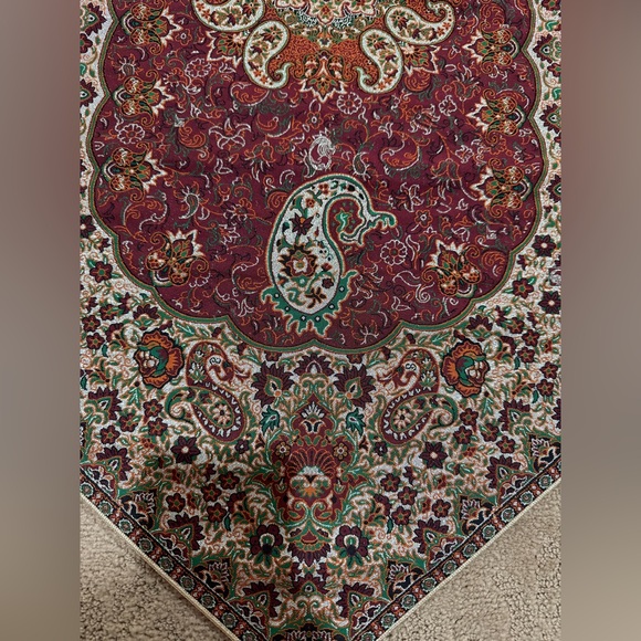 Persian Style Table Runner | Burgundy Red Paisley Decorative Table Decor - Picture 2 of 3
